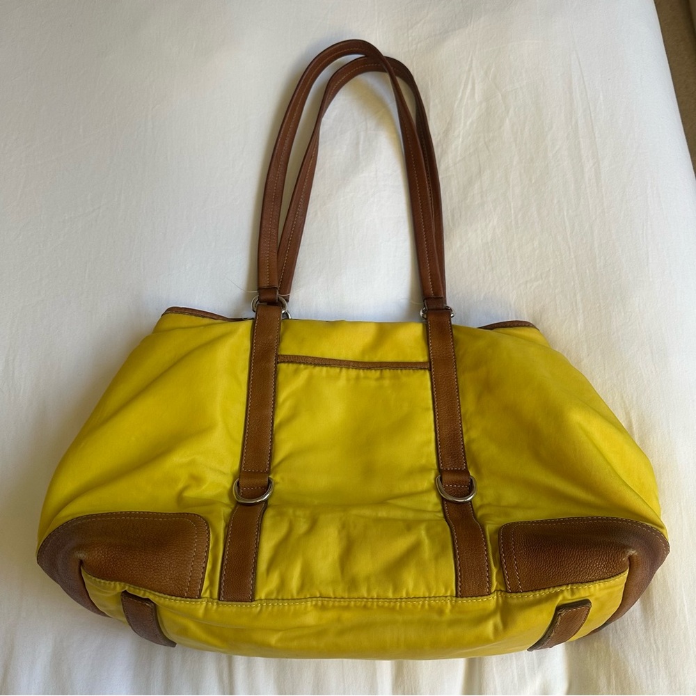 Prada Yellow and Brown Nylon Women’s Shoulder Bag - Picture 5 of 12